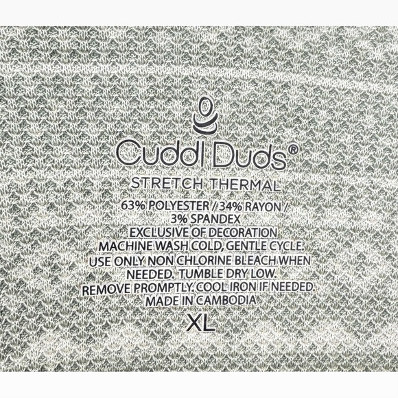 CUDDL DUDS Womens Fair Isle Snowflake Thermal Long Sleeve Stretch Top XL - Picture 3 of 8